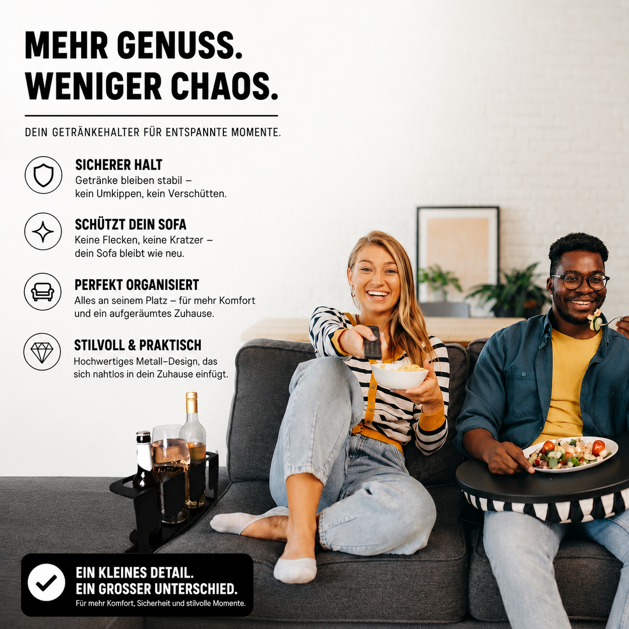 Sofa Getränkehalter für Becher & Gläser
